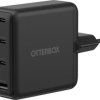 Otterbox OBEUWallCharger140WGaN-3XUSBC+1XUSB-ABLK Adapter ładowania 140 W Power Delivery, PPS czarny