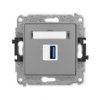 Icon Mechamizm Gniazda Pojedynczego Usb A-A 3.0 Szary Mat 27Igusb-5