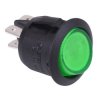 Green 12V illuminated On-Off 20mm Round Rocker Switch DPST 20A R13-244B-02
