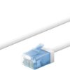 Ultra-elastyczny CAT 6A kabel krosowy, slim, U/UTP, biały - Długość kabla 1 m