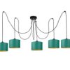 Lampa Wisząca Nowoczesna Abażur 5Xe27 Flow Green Long
