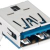 USB-A socket, 9 pole, USB 3.0, PCB connection, 2420 01