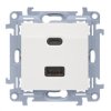 Gniazdo ładowania USB podwójne SIMON 10 białe USB A + USB C (Quick Charge 30W) Kontakt Simon CEC2CAQ.01/11