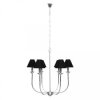 Lampa wisząca Glamour srebrno - czarna 6xE14 Light Prestige