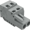 Socket header, 2 pole, pitch 5 mm, angled, gray, 231-102/026-000