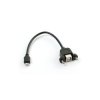 Panel Mount USB Cable - B Female to Micro-B Male, length 280mm, RoHS
