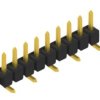 Pin header, 9 pole, pitch 2.54 mm, angled, black, 10047050