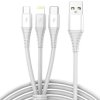 Kabel USB 3w1 micro USB, USB-C, lightning 1m biały VA0122 Vayox