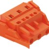 Socket header, 3 pole, pitch 7.62 mm, angled, orange, 231-703/037-000