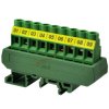 Slim DIN Rail Mount 30A/300V 1x9 Position Screw Terminal Block Distribution Module.