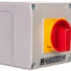Łącznik krzywkowy 0-1 7P 10A w obudowie OB11 z czołem zamykanym żółto/czerwonym SK10-4.8240OB11ZC
