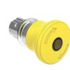Metalowy przycisk grzybkowy podświetlany odblokowanie przez obrót fi40mm normalne zatrzymanie Żółty LPSBL6645