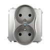 Gniazdo podwójne z uziemieniem inox BMGZ2M.01/21 Kontakt-Simon Basic