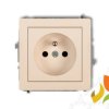 DECO Gniazdo pojedyncze z uziemieniem (przesłony torów prądowych) beżowy 1DGP-1zp KARLIK