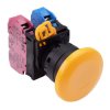 YW1B-M4E11Y Yellow 22mm Mushroom Momentary Push Button Switch 1NO-1NC IP65 IDEC