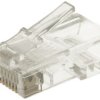 Wtyk; RJ45 8p8c; RJ(8p)PL; na przewód; proste; przewód płaski linka; przezroczysty; zatrzaskowe