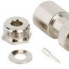 MHV plug 50 Ω, RG-58, RG-141, LMR-195, Belden 7806A, Belden 9311, solder connection, straight, 000-29100