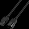 7100-0,5M-UF Mains cable extension, UltraFlex, C13 to C14, 0.5 m, black