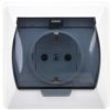 Akcent Gniazdo Bryzgoszczelne Z/U Schuko Ip44 Z Przesłonami Klapka...