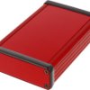 Aluminum enclosure, (L x W x H) 120 x 78 x 27 mm, red, IP54, 1455J1201RD