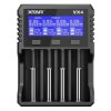 Ładowarka 4-kanałowa do ogniw Li-ion 1,5 V i 3,7 V, LiFePO4 oraz Ni-MH, z pomiarem pojemności, Xtar VX4