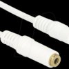83763 Stereo Jack Extension Cable 3.5 mm 3 pin male > female 0.5 m whi