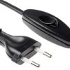 Przewód z przełącznikiem złącze A: IEC C7 złącze B: Wolne końcówki 2m 2,5 A 250 V 0,75 mm2 Czarny