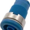 Gniazdo bezpieczne 4mm konektor 4.8mm 25A niebieskie