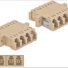 86540 Optical Fiber Coupler LC Quad/LC Quad female 2 pieces beige