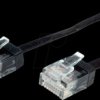 21152190 Cat. 6a UTP flat cable, black, 0.5 m