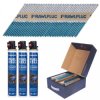 Gwoździe do drewna 2,8x70mm ocynkowane, pierścieniowe na papierze 3300 sztuk + 3x gaz do gwoździarki WW90II Rawlplug R-DRG-2870