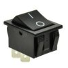 Przełącznik; klawiszowy (kołyskowy); C1551ALBB01; OFF-(ON); 2 tory; czarny; bez podświetlenia; monostabilny; konektory 6,3x0,8mm