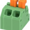 PCB terminal, 2 pole, pitch 3.5 mm, AWG 24-18, 13.5 A, spring-clamp connection, green, 1864286