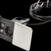 939619018 VersaPAD, with sliding lids, 1 outlet + 2x USB, aluminium