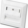 Front panel for Keystone module, 3 x RJ45, (W x H x D) 80 x 80 x 27 mm, white, DN-93821