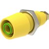 4 mm surface mount socket, screw connection, CAT III, CAT IV, yellow/green, SAB 9430 AU / GNGE