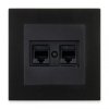 Gniazdo podwójne komputerowe kat.6 Czarny Metalik 254/14E
