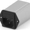 IEC inlet filter C14, 50 to 60 Hz, 6 A, 250 VAC, faston plug 6.3 mm, 2-6609115-6