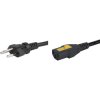Power cord, Switzerland, plug type J, straight on C13 socket, straight, H05VV-F3G1.0 mm², black, 2.5 m, 6051.2015