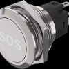 Vandal-proof pushbutton, silver, illuminated  (white), mounting Ø 22 mm, IP65/IP67, 82-6151.1A54.B015