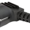 Device connection cable, Europe, plug type E + F, angled on C19 socket, straight, H05VV-F3G1.5 mm², black, 3 m, 6051.2103