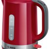 Bosch Haushalt TWK6A514 Czajnik bezprzewodowy, ochrona przed przegrzaniem czerwony Pojemność: 1.7 l