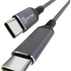 Smrter USB-C Kabel USB 2.0 Złącze męskie USB-C®, Złącze męskie USB-C® 0.40 m antracytowy z funkcją OTG, konstrukcja okrą