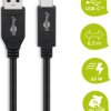 41073 USB 3.1 cable, A plug to C plug, 0.5 m, 3 A, black