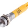 Lampka kontrolna do montażu panelowego 24V ac/dc, Żółta 8mm LED Chrom Końcówka lutownicza RS PRO