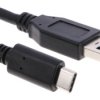 RS PRO Kabel USB z gniazdem IC Męski Złącze A USB typu C Złącze B USB typu A Męski dł. 1 m USB 3.0 kolor: Czarny