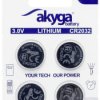 Ogniwo guzikowe CR 2032 Akyga CR2032 3 V 4 szt. 210 mAh Li-MnO2