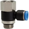 L push-in fitting, 10 bar, plastic/brass, nickel-plated, for hose, 109436