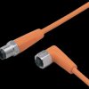 Sensor actuator cable, M12 cable plug, straight, A to M12 cable socket, angled, A, 4 pole/5 pole, 20 m, PVC, orange, 4 A, EVT099
