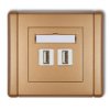 Flexi Gniazdo Podwójne 2Xusb-Aa 3.0 Złoty Metalik 8Fgusb-6